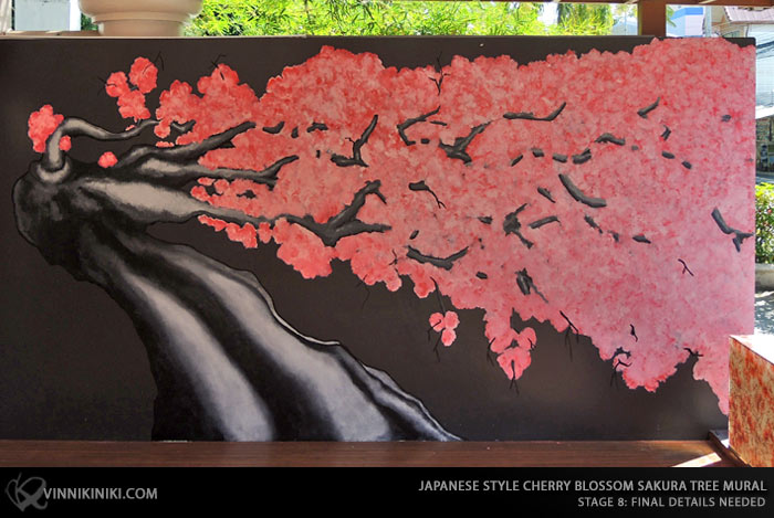 Sakura tree mural
