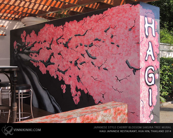 Sakura Cherry blossom tree mural art
